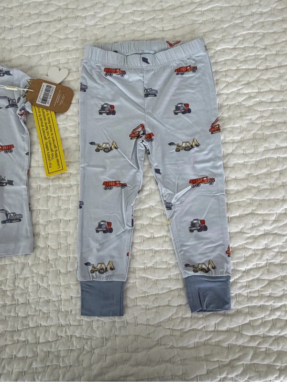 NWT Angel Dear Bamboo Short Sleeve & Pants Construction Truck Pajama Set 18-24M
